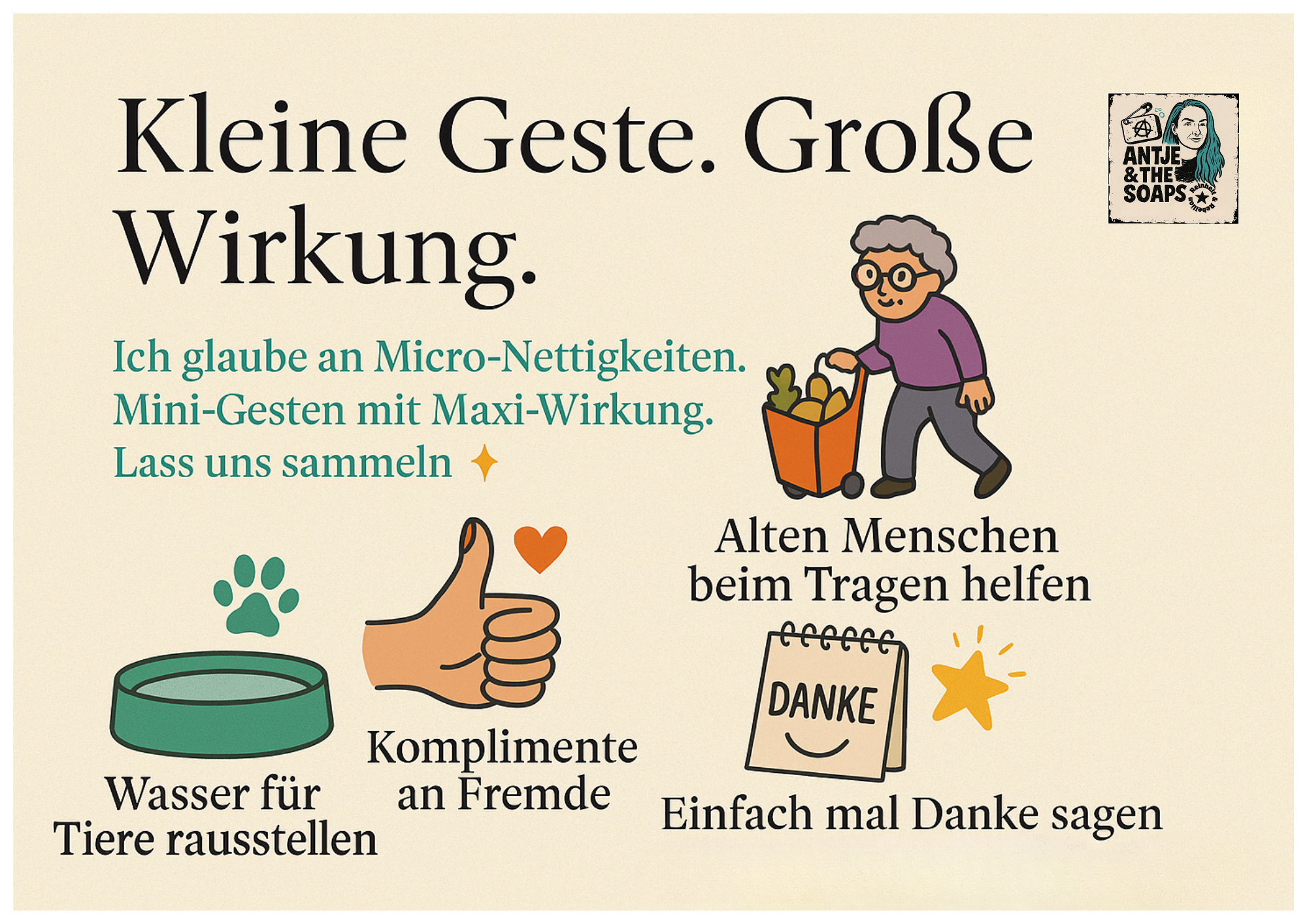 Kleine Geste. Große Wirkung. Warum Micro-Nettigkeiten die Welt verändern können.